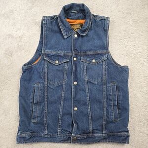 Milwaukee Performance Denim Vest NRA Concealed Carry Large Heavy Lined Orange